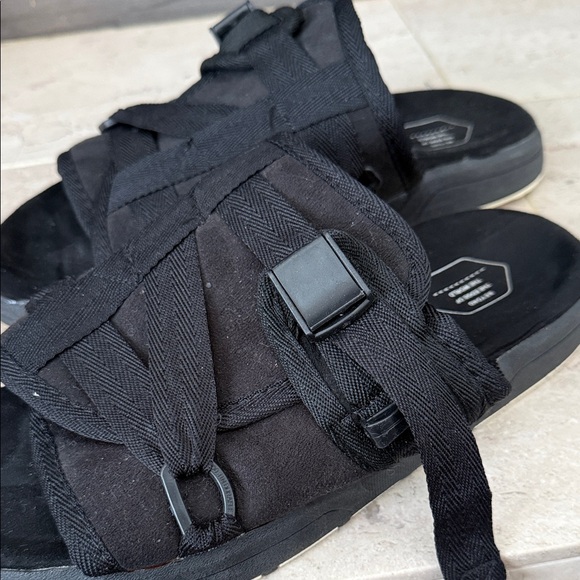 Men’s 10.5 Black Slide Sandals with Buckle main image 7